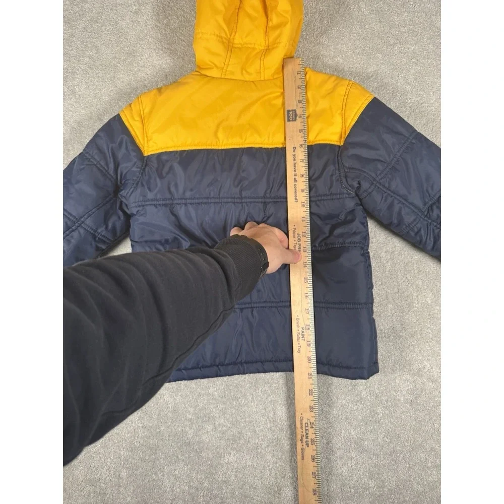 Nike‎ Puffer Hooded Jacket Navy And Yellow Kids Size 7